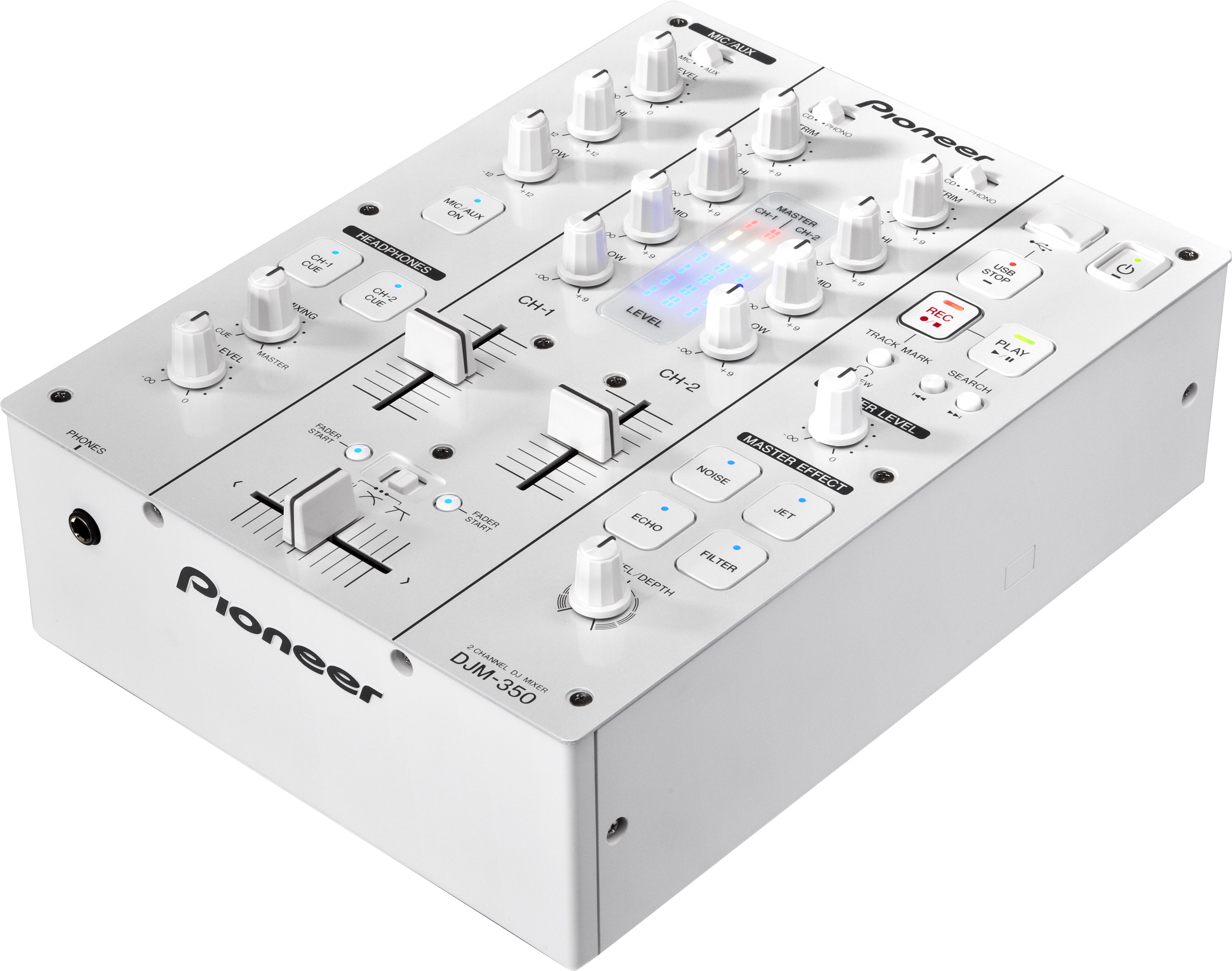 先锋(Pioneer) DJM-350 打碟机 DJ打碟机 双通道效果混合器（黑色 白色）